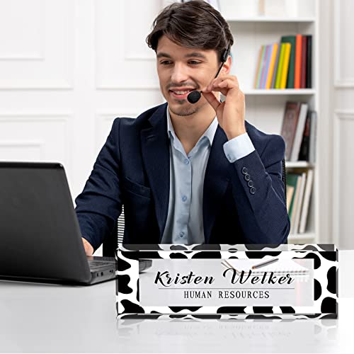 Custom Name Plate for Desk - Acrylic Desk Accessories Desk Name Plate Personalized - Office Personalized Gifts for Coworkers Boss Lady Nurse Social Worker Employee Appreciation Gifts (Style-Pink Rose)