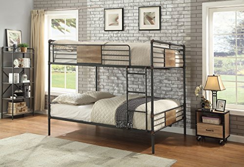Acme Brantley Full XL Over Queen Metal Bunk Bed in Sandy Black