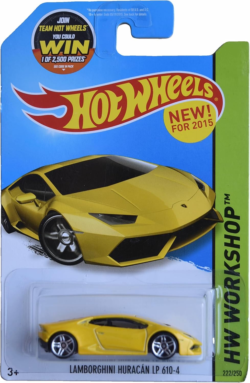 Mattel Hot Wheels Lamborghini Huracan LP 610-4, HW Workshop [Yellow] 222/250