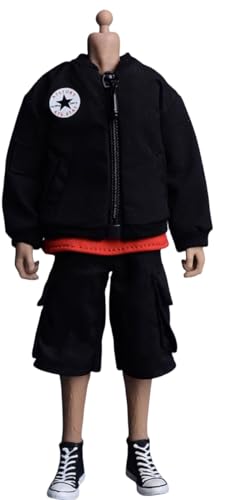HiPlay 1/12 Scale Figure Doll Clothes: Black Jack Coat for 6-inch Collectible Action Figure (Black)