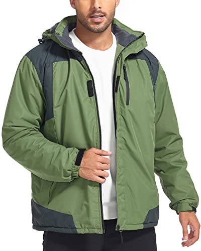 HDL Men's Winter Waterproof Ski Snow Jacket Winter Windproof Rain Jacket