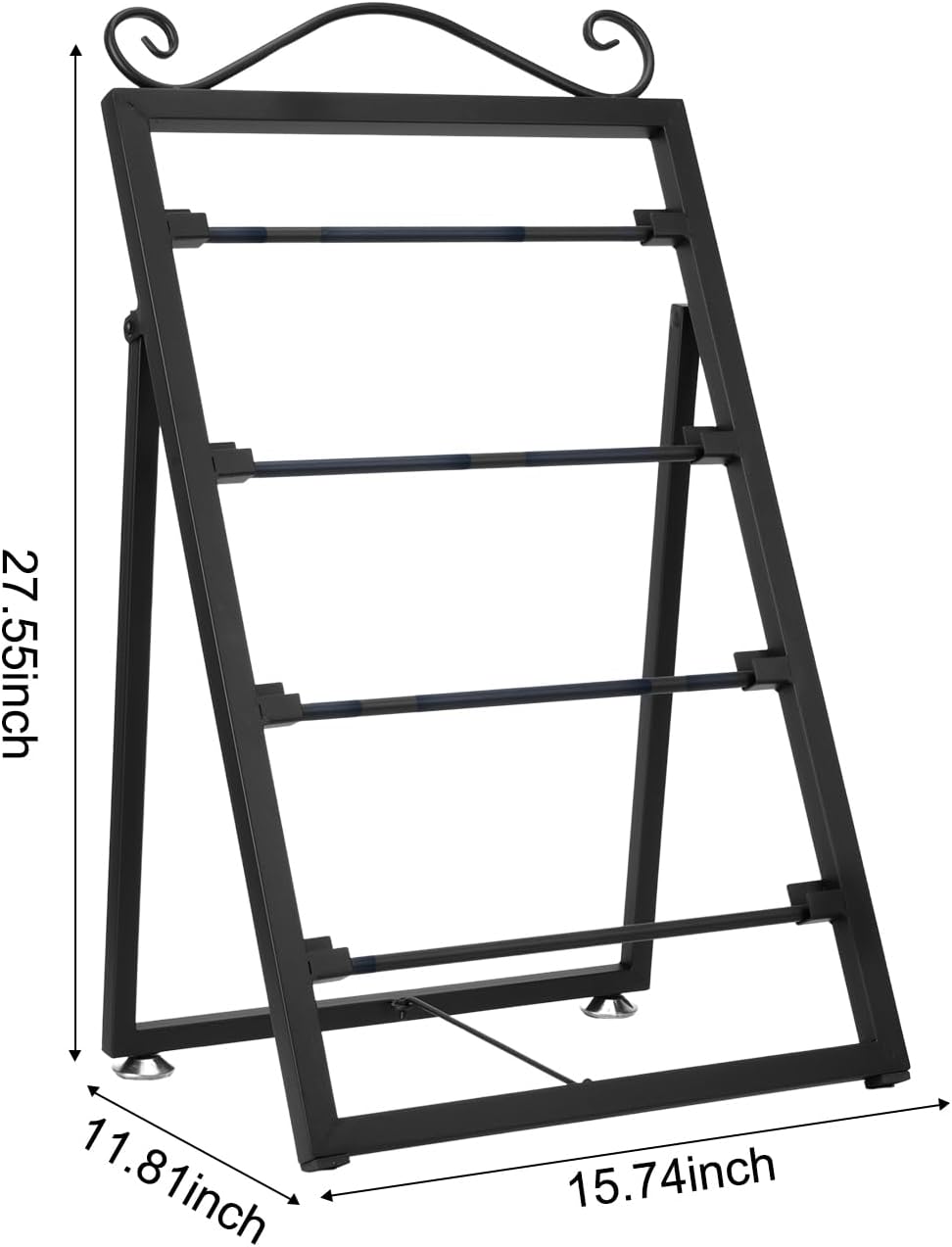 ikare Ribbon Storage Organizer,4 Tier Ribbon Holder Organizer Rack,Metal Ribbon Organizer,Display Rack Storage Shelf for Craft Gift Florist Wrapping