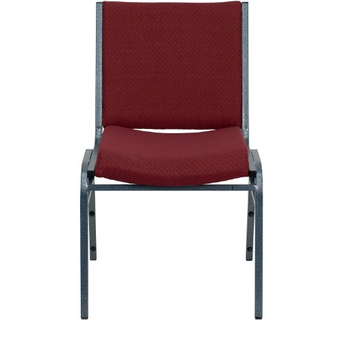 EMMA + OLIVER Heavy Duty Burgundy Patterned Fabric Stack Chair