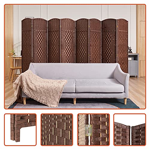 Room dividers 6 ft Folding Privacy Screen, Tall Extra Wide Partition Foldable Panel Wall Divider (Brown, 6-Panel)