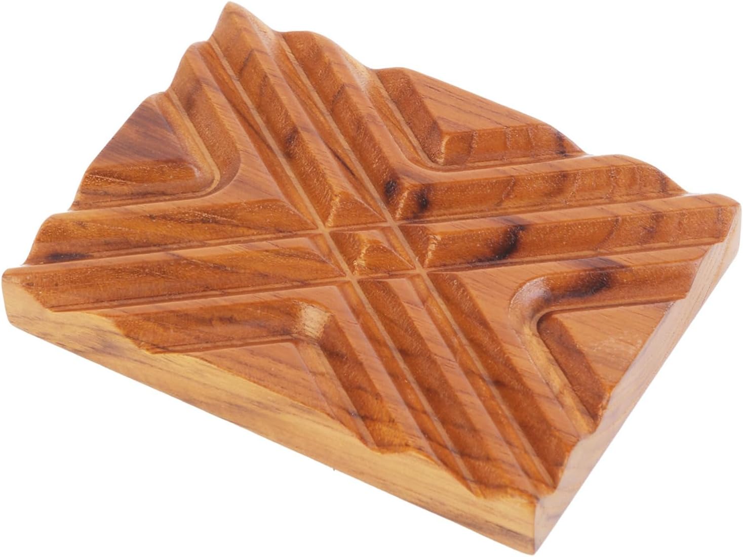 Teak Soap Dish by CASABENE for Shower, Bar Soap Holder for Bathroom, Kitchen, Shower, Bathtub, Utility Room, Easy to Clean, Durable with Non-Slip Pads, Beautiful Natural Color
