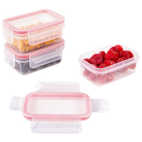 MosJos Condiment Containers with Screw Lids (3-Set) - 6.4 Oz Reusable Leakproof Salad Dressing Containers to go - Snack Containers Storage Cups for Lunch, Dishwasher Friendly, (Clear)