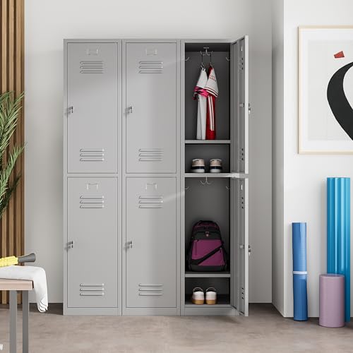 Metal Lockers for Employees with Keys,Metal Storage Cabinet with 2 Doors,71
