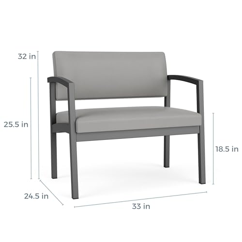Lenox Steel Fabric Bariatric Chair in Silver/Adler Midnight Sky