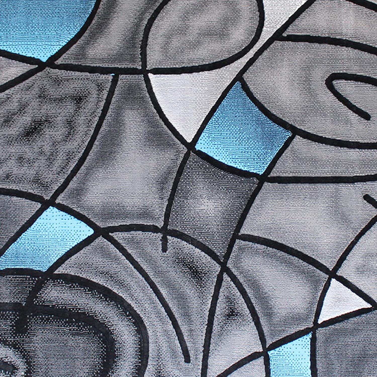 Flash Furniture Jubilee Collection Abstract Area Rug - Colorfast Blue Olefin Rug - 5' x 7' Area Rug - Jute Backing - Living Room, Bedroom, & Family Room