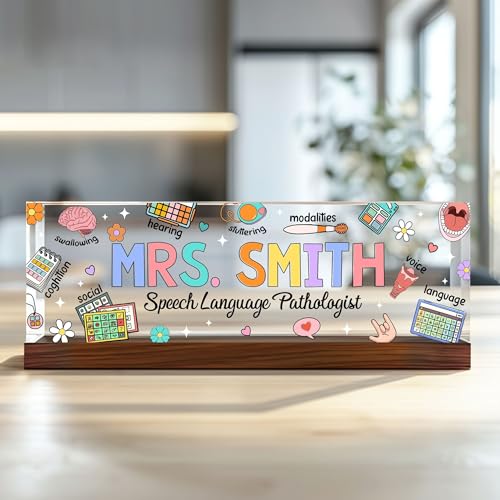 Personalized Librarian Desk Name Plate, Custom Name Plate Gift for Librarian, School Librarian Gift Acrylic Block, Book Lovers Gift, Librarian Desk Decor TD64