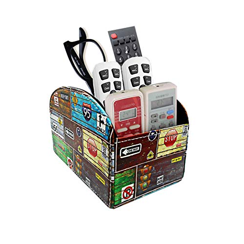 Leather Desk Organizers, Cubical Decorations Office Desk Accessories and Workspace Organizers Multi-Functionaloffice Table Organizer for Caddy Store TV Remote Holders Brush Pencil and Glasses