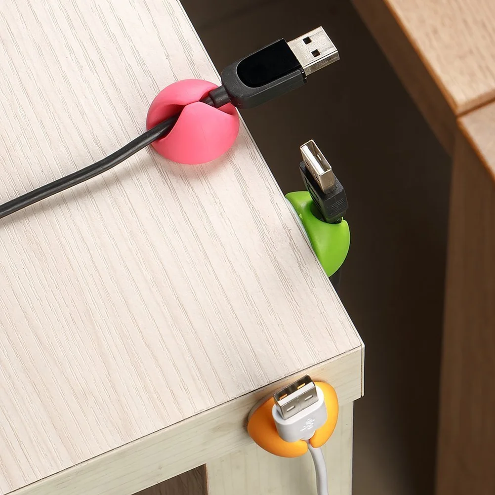 6 Pcs/lot Cable Wire Organizer Cord Clip Clamp Cell Phone Stainless Steel