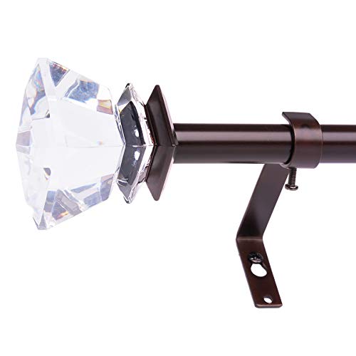 WL.Rocaille Acrylic Curtain Rods for Windows 86 to 120 inch, 3/4