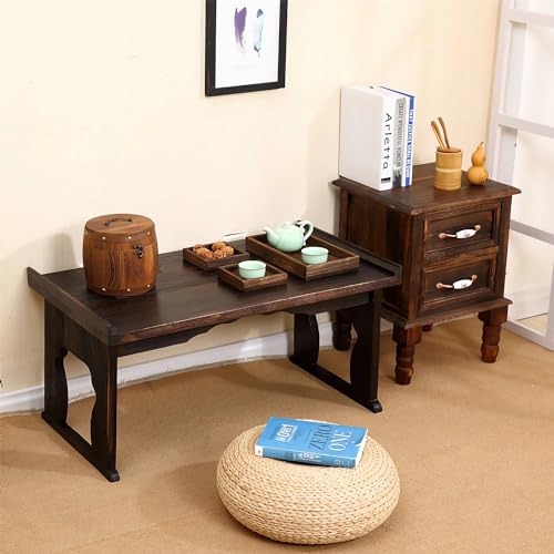 Altar Table - Premium Japanese Meditation Table & Shrine Stand - Folding Chabudai Tatami Puja Table - Low Tea Table for Sitting On The Floor -Sleek Finish