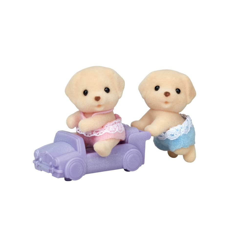 Calico Critters Sheep Twins, Set of 2 Collectible Doll Figures with Vehicle Accessory