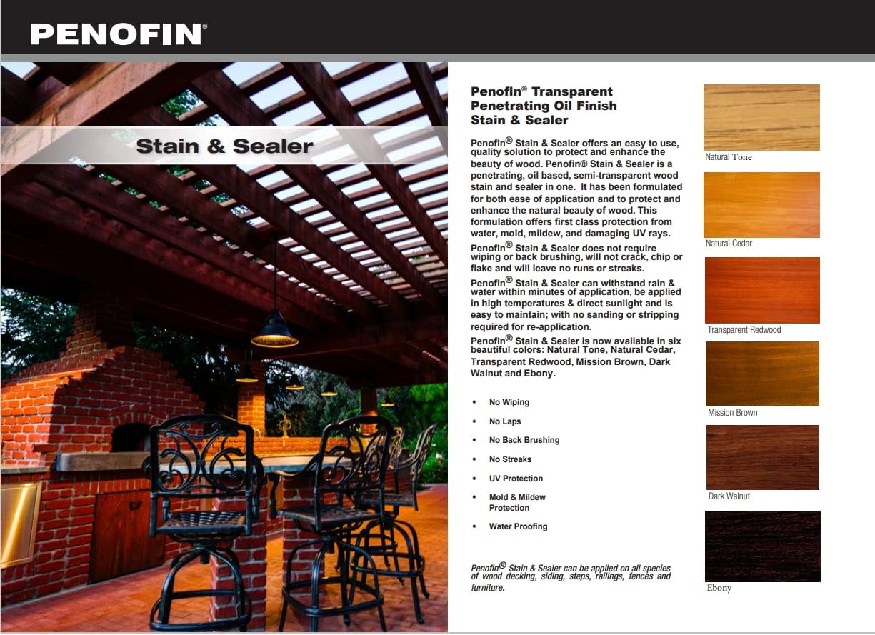 Penofin Stain & Sealer, 5 Gallon, Ebony