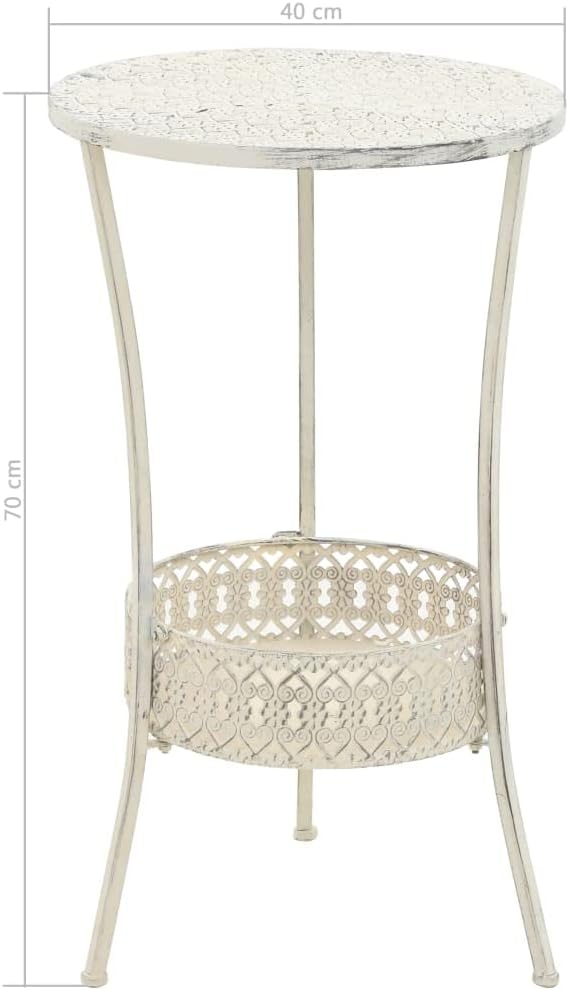 Bistro Table Vintage Style Round Metal 15.7