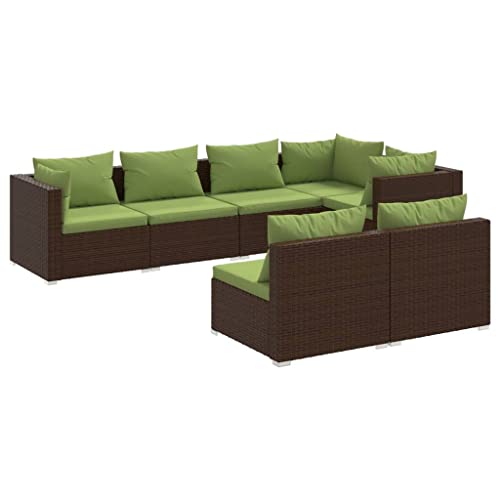 vidaXL 9-Piece Patio Lounge Set in Brown Poly Rattan with Cushions and Lightweight Steel Frame, Superior Comfort and Conveniences for Outdoors