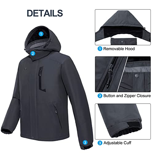 GOLDEN CAMEL Men's Winter Jacket Windproof Ski Snow Jacket Waterproof Thicken Parka Rain Jacket Warm Puffer Coat