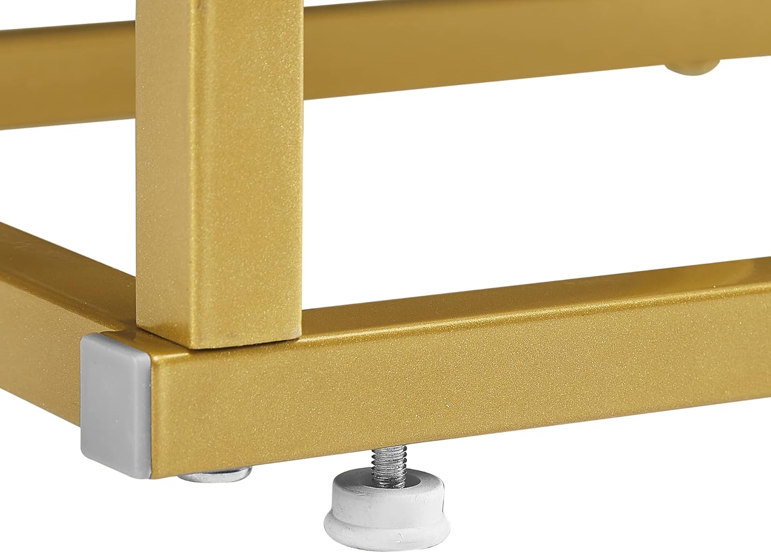 4-Tier Bookcase Home Office Open Bookshelf with Different Placement Ways,Round-Shaped Bookcases w/Anti-Falling Device,Steel Frame,Easy to Assemble,Golden+White