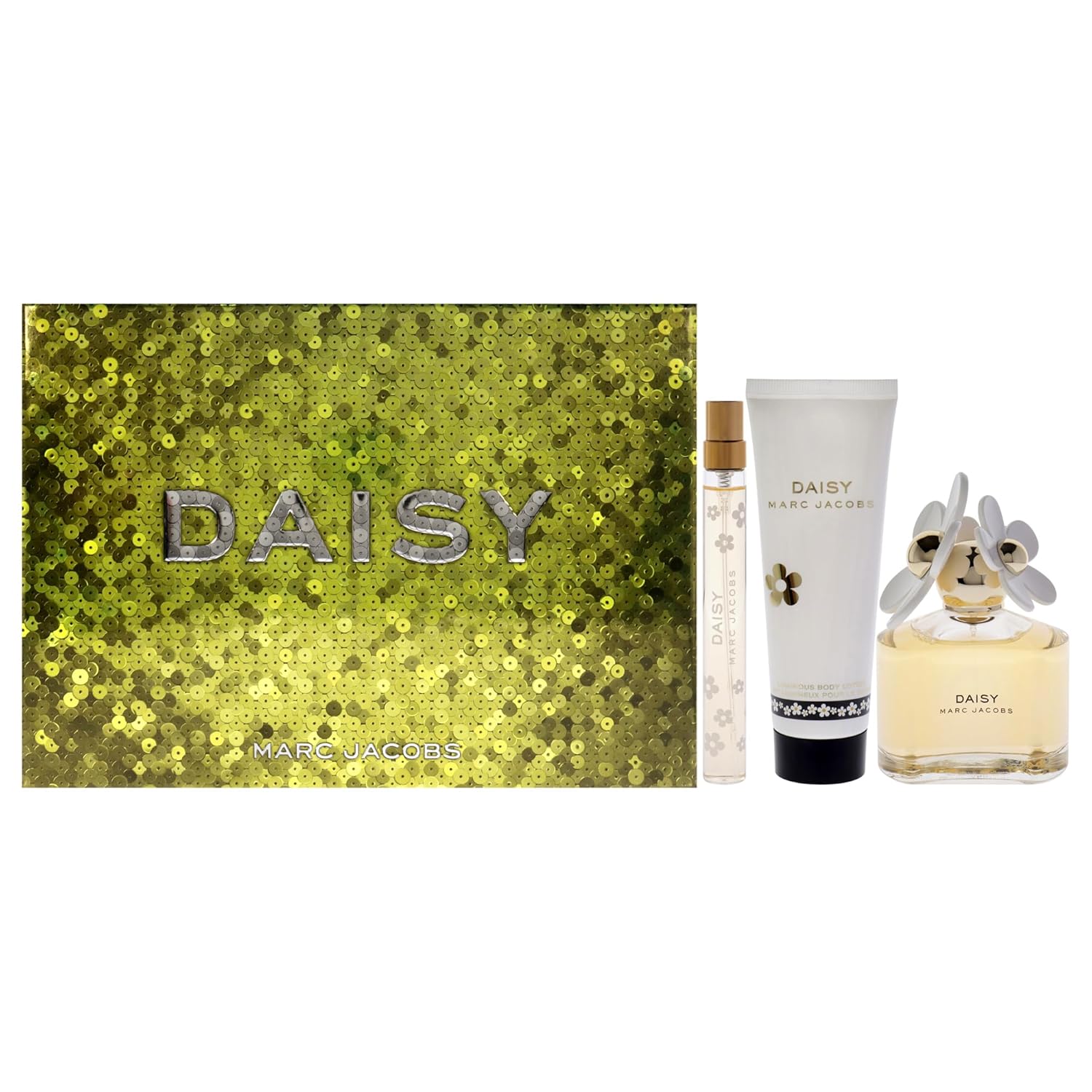 Marc Jacobs Daisy for Women - 3 Pc Gift Set 3.3oz EDT Spray, 0.33oz EDT Spray, 2.5oz Body Lotion