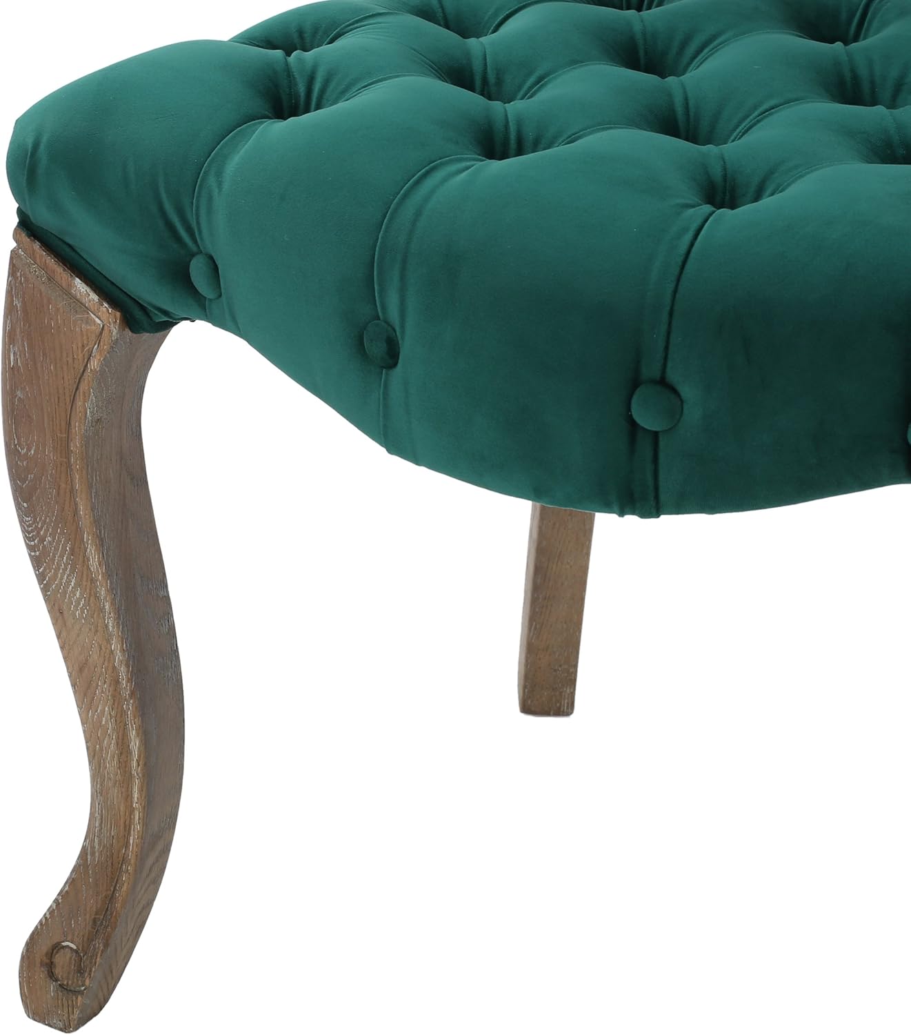 Christopher Knight Home Bates Tufted Velvet Fabric Dining Chairs, 2-Pcs Set, Dark Green