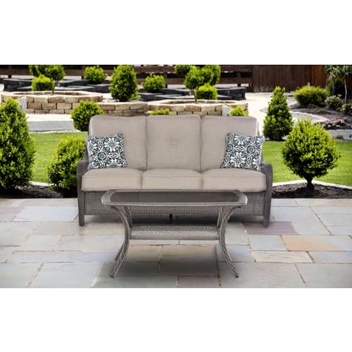 Hanover Blue Set of 2 Replacement Accent Montclair High Bar Chairs in Ocean, Weather-Resistant Seat Cushions and Lumbar Pillows for Outdoor Dining Set, 2pc