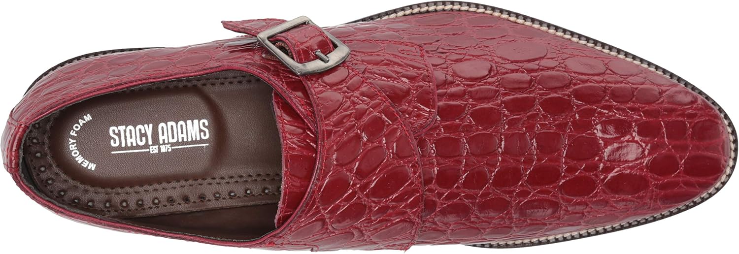 Stacy Adams mens Gavino Plain Toe Monk Strap,RED,13 M US