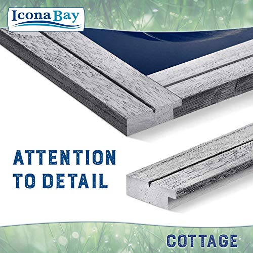 Icona Bay 8x10 (20x25 cm) Picture Frames (Creamery White, 6 Pack), Rustic Picture Frame Set, Natural Real Wood Frames, Cottage Collection