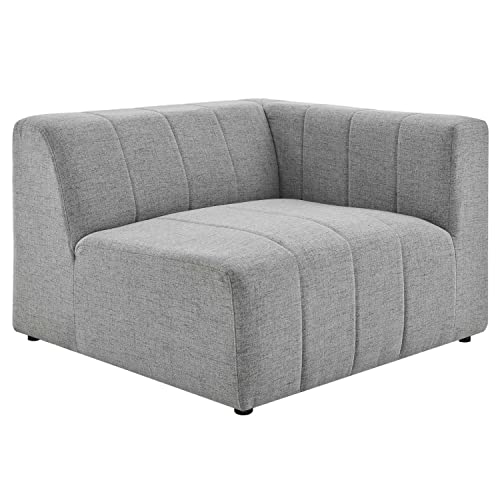 Modway Bartlett Channel Tufted Upholstered Sectional Sofa, 2-Piece Set, Light Gray