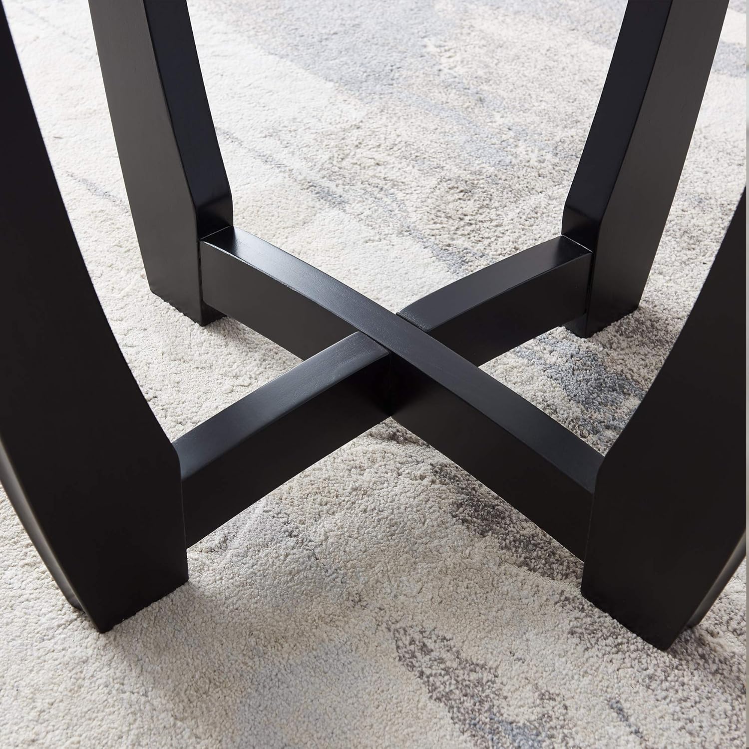 Dining Room Table, 48” Clear Tempered Glass Round Dining Table, with Solid Wood Base Dining Table, 31