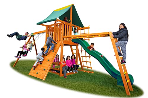Ultimate Swing Set Solid Cedar Wood Swing Set | Jungle Gym with Clubhouse, Monkey Bars, Picnic Table, Swings and Accessories (#2)