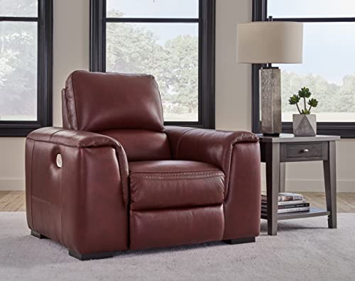 Signature Design by Ashley Alessandro Modern Power Recliner with Adjustable Headrest, Red