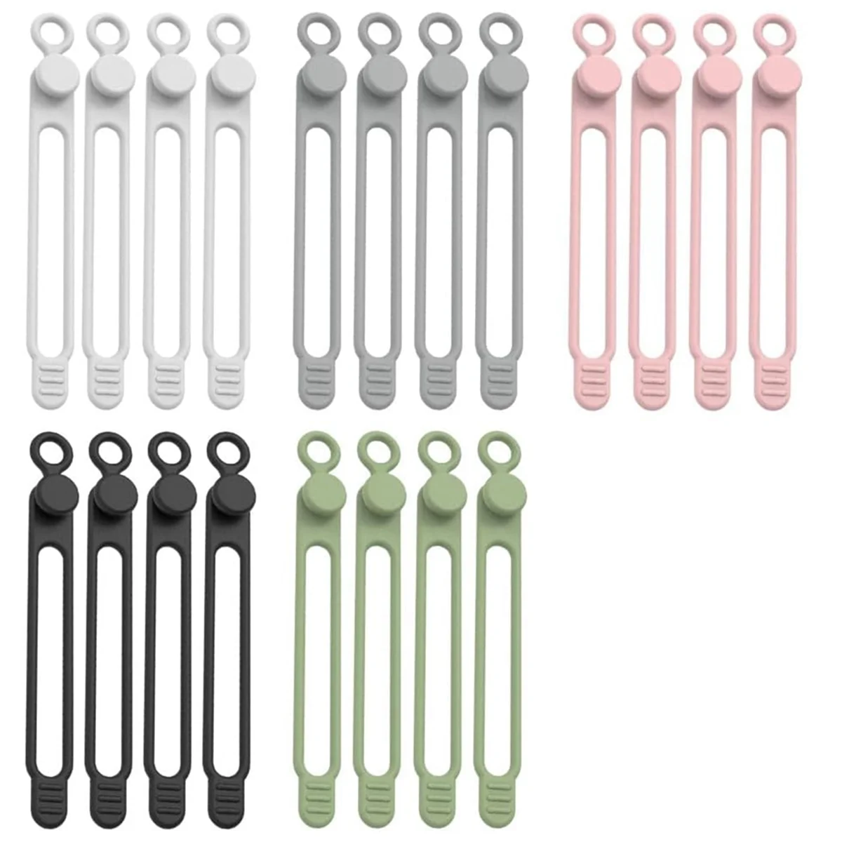 Data Cable Organizer, Upgrade Silicone Ties Reusable Management Elastic Cord Organizer pwm25