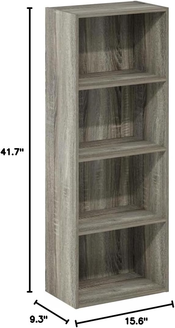 Luder 4-Tier Open Shelf Bookcase French Oak