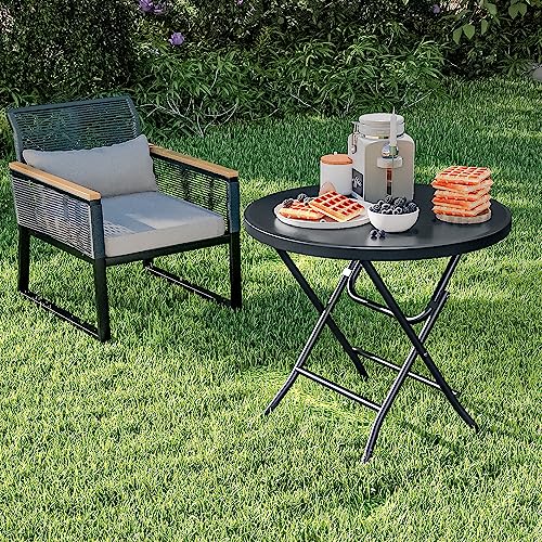 YITAHOME 8FT Heavy Duty Folding Table for Indoors & Outdoors Use, Versatile Rectangle Folding Table with Carrying Handle for Camping, Picnics, Parties, and Events, Black