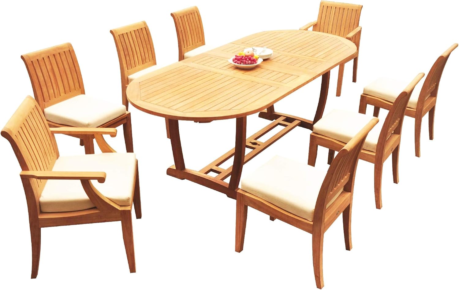 Grade-A Teak Wood 8 Seater 9 Pc Dining Set: 94