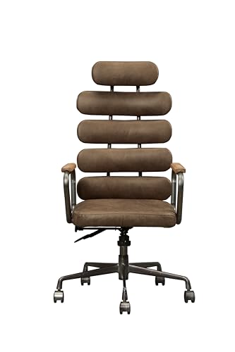 ACME Furniture Calan Office Chair, Retro Brown Top Grain Leather