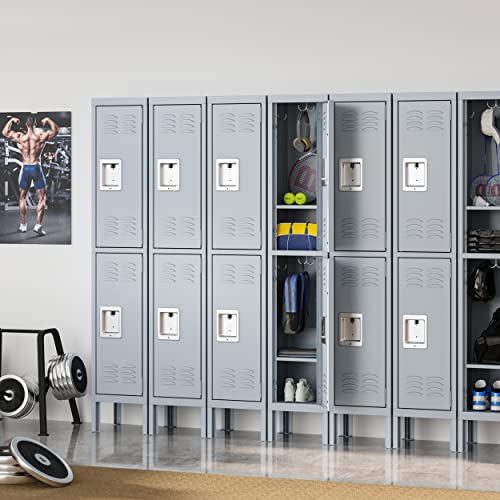 Metal Locker Steel Storage Cabinet with 2 Doors for Office School Gym Metal Storage Locker Cabinets for Employees Students Steel Locker
