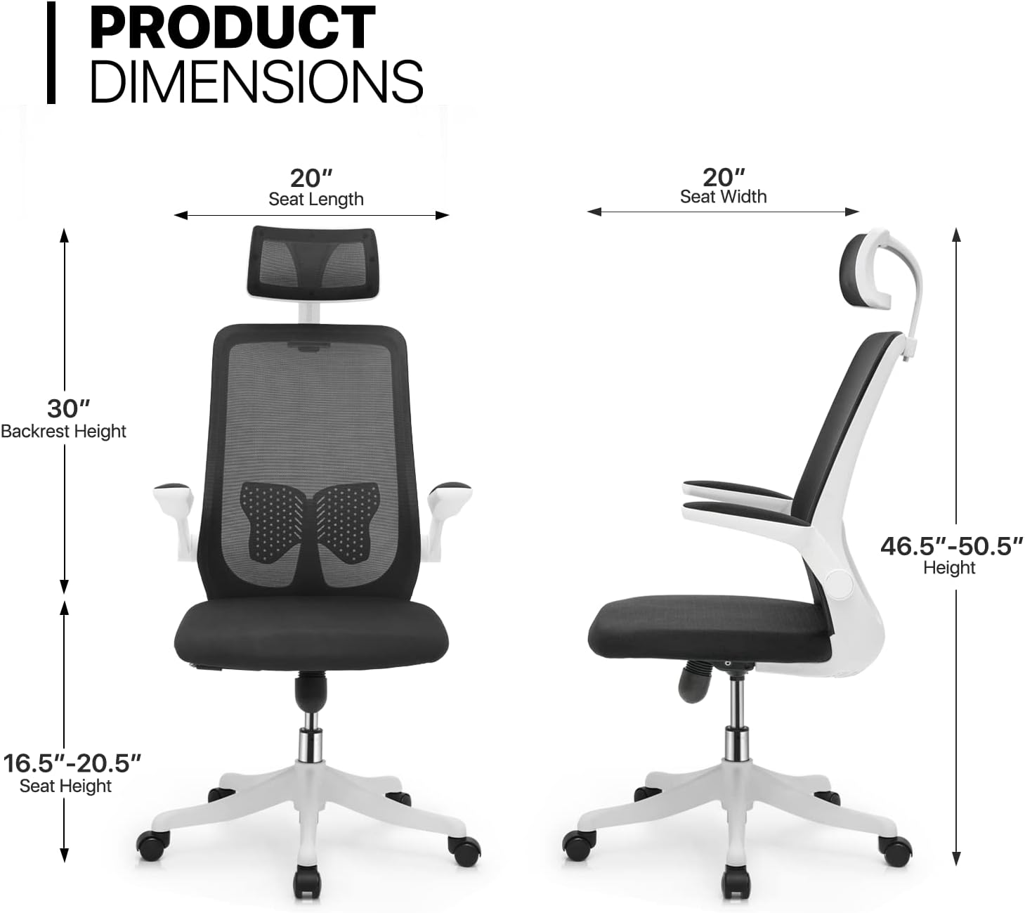 Magshion Desk and Chair Set, 3 Tier Compact Study Sofa Side Bed Table and 360 Swivel Breathable Mesh Desk Chair with Headrest for Home Office