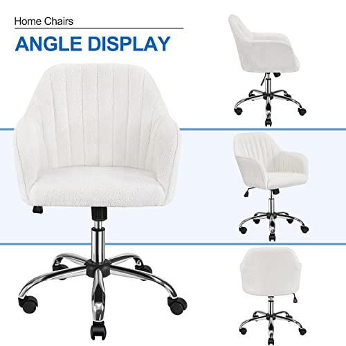 Topeakmart Home Office Chair Adjustable Upholstered Desk Chair Modern Mid Back Chairs Tufted Velvet Fabric Computer Desk Chair Swivel Adjustable Accen Task Chair Computer Desk Stools Gray