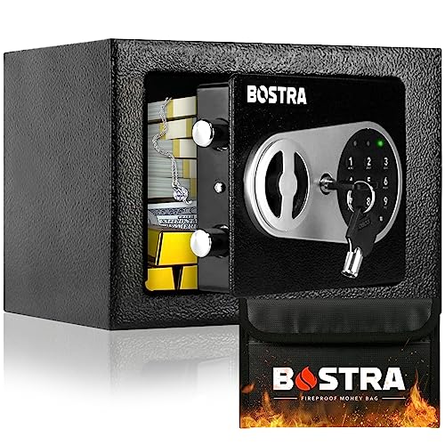 Fireproof Safe Box with Sensor Light & Fireproof Bag, Money Safe Box with Digital Keypad, Security Safe Box for Home, Safe with Keys & Pass Code for Cash (0.80 Cubic Feet)