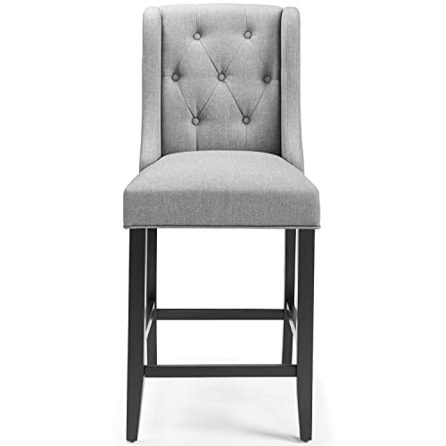 Modway Baronet Tufted Button Fabric Bar Stool, Beige