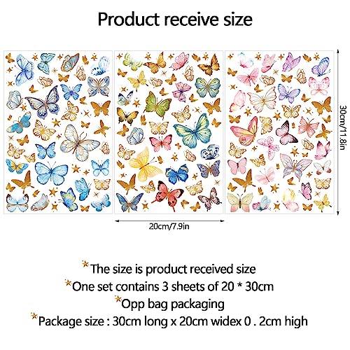 Glow in The Dark Butterfly Wall Decals，Glowing Luminous Butterfly Wall Stickers Colorful Removable self-Adhesive Butterfly Decals for Girls Bedroom Kids Baby Nursery Living Room Decoration