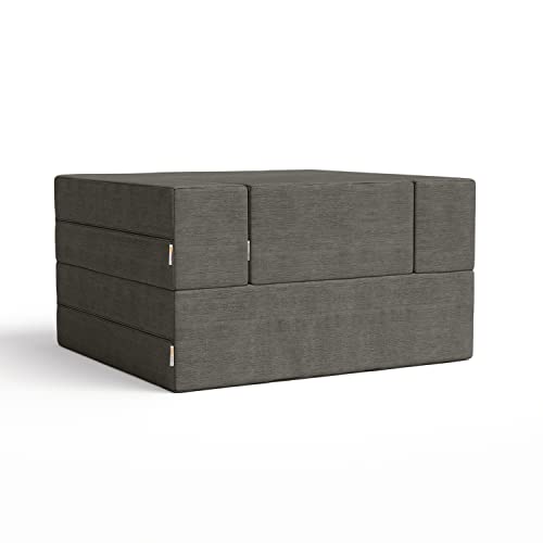 Jaxx Zipline Convertible Sleeper Futon Chair & Ottoman with Machine-Washable Cover, Indigo