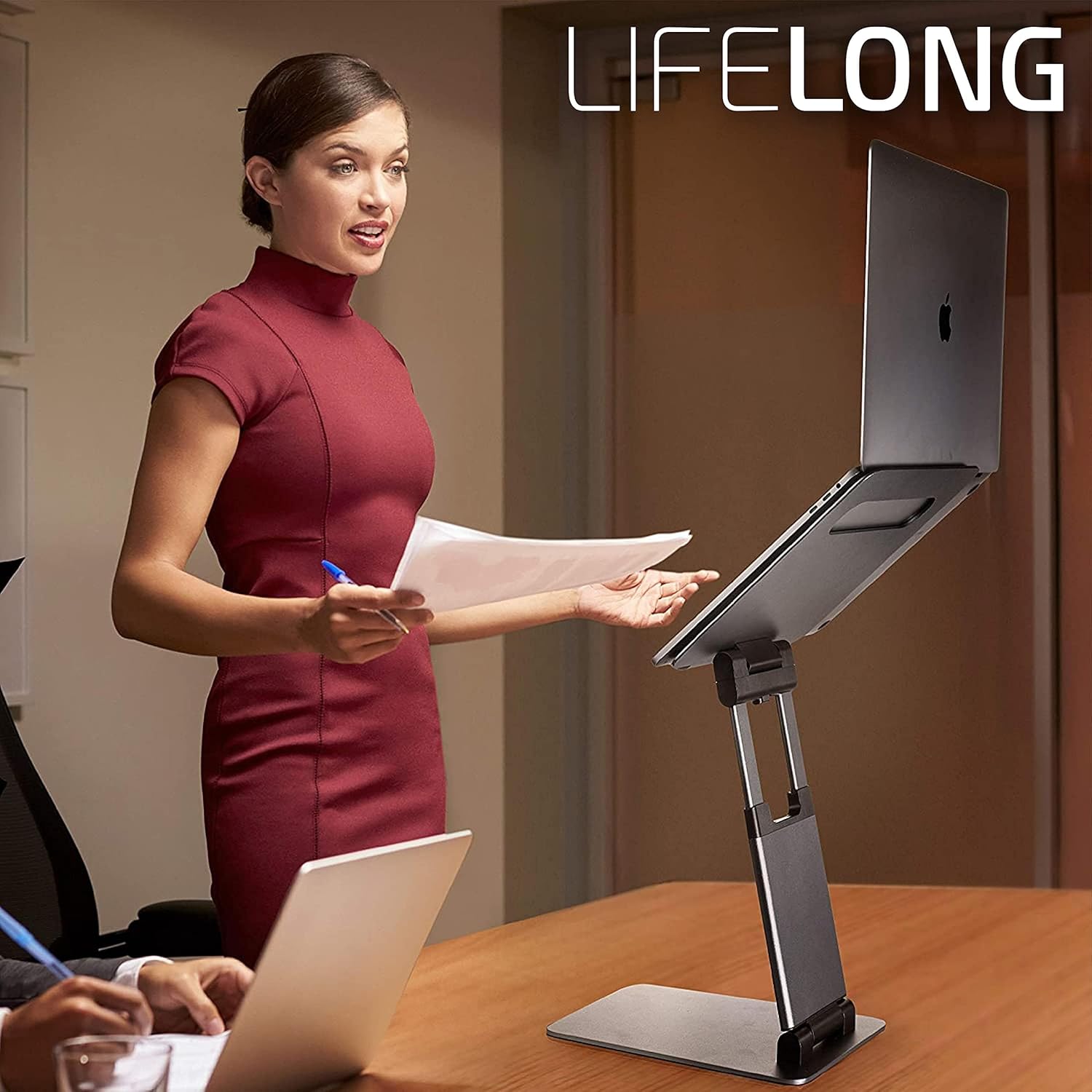 Lifelong Laptop Stand for Desk, Adjustable Height Up to 20