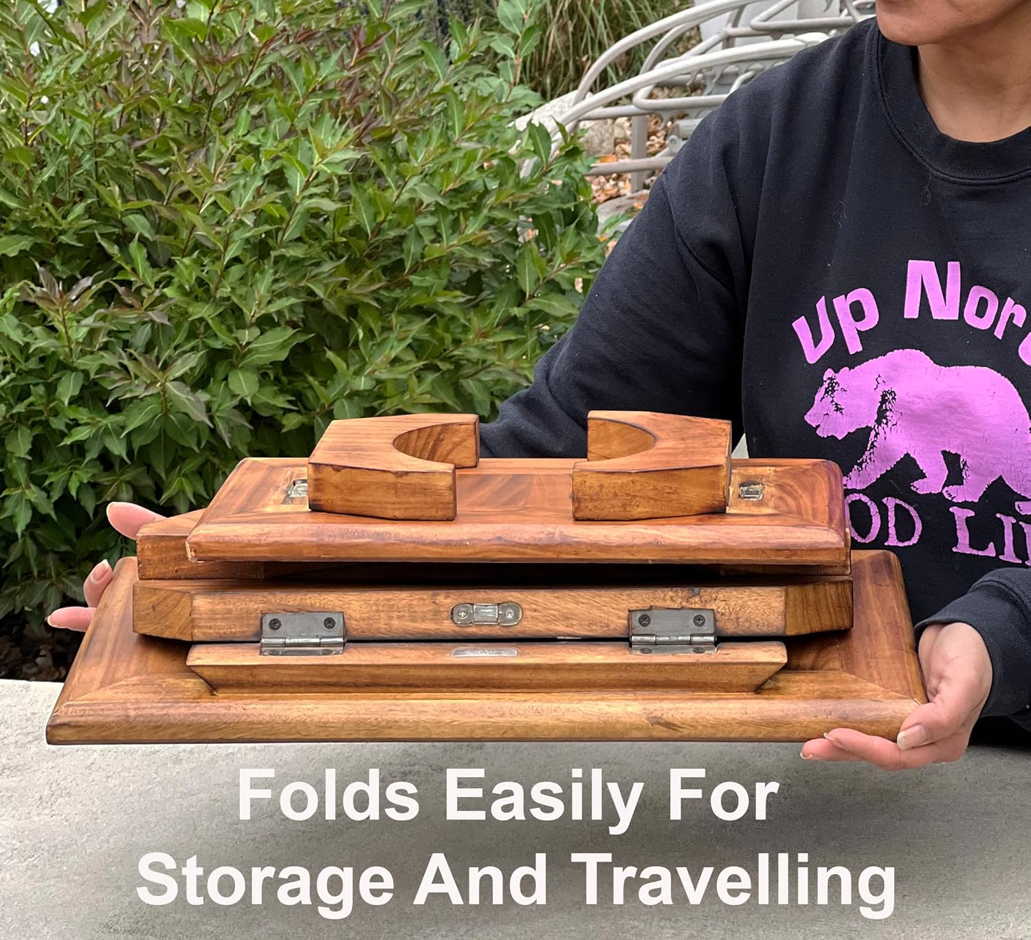 DharmaObjects Premium Solid Wood Hand Carved Personal Shrine Altar Meditation Table