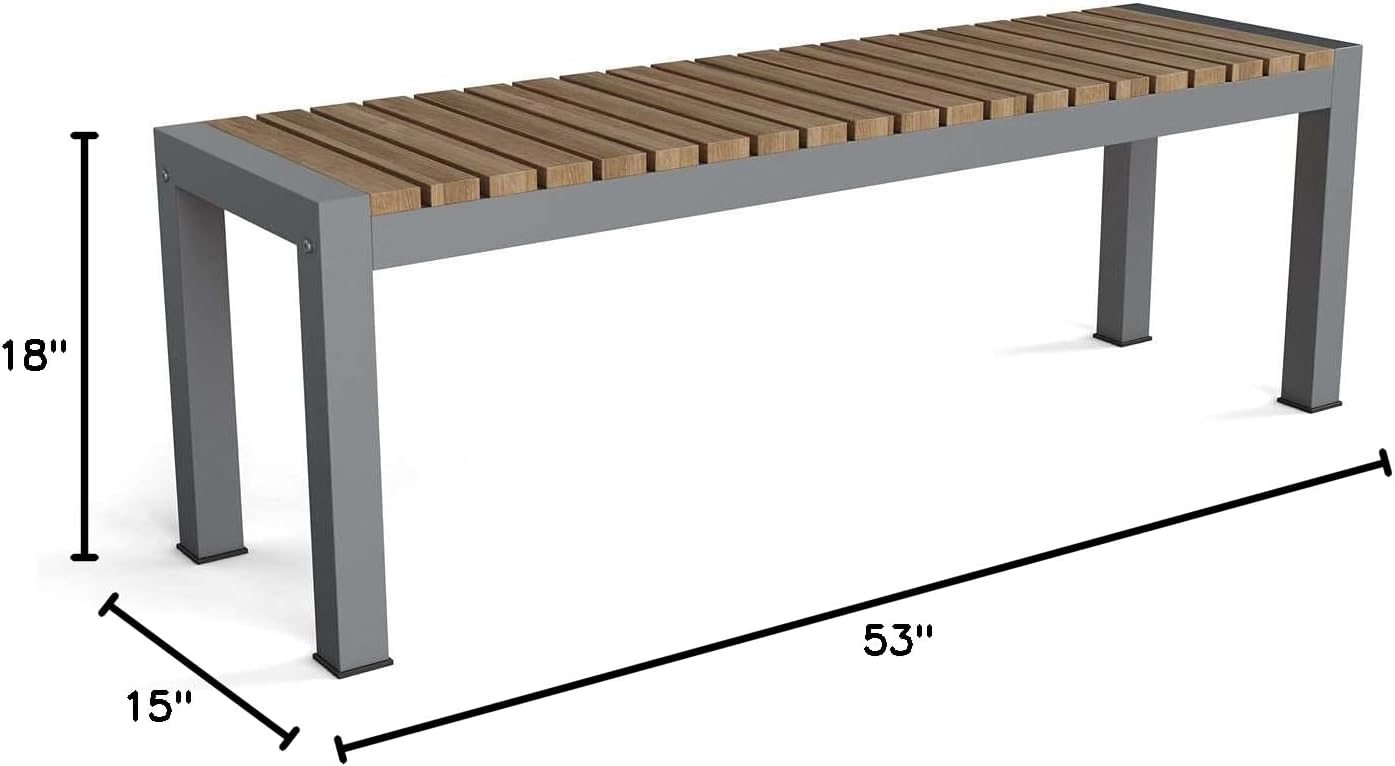 Anderson Teak BH-5315 Seville 3-Seater Outdoor Bench, Brown