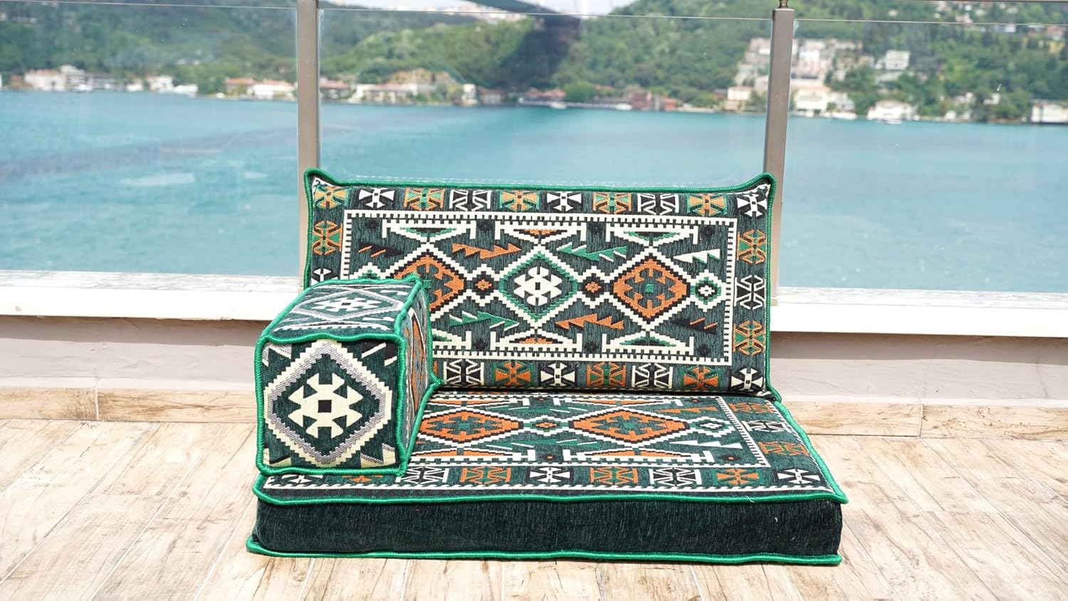 Green Arabic Sofa Floor Seating Set, Pallet Sofa, Floor Cushions, Sectional Sofa, Arabic Majilis, Ottoman Couch, Arabic Jalsa