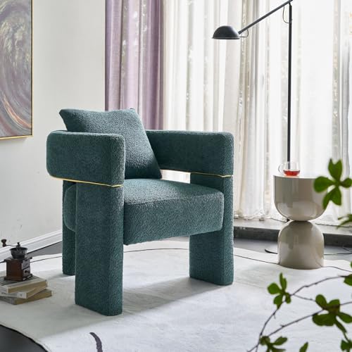 Teddy Fabric Boucle Chair - Stylish and Comfortable Upholstered Accent Armchair for Office, Bedroom, and Living Room, Ideal for Reading, Lounging, and Conversations